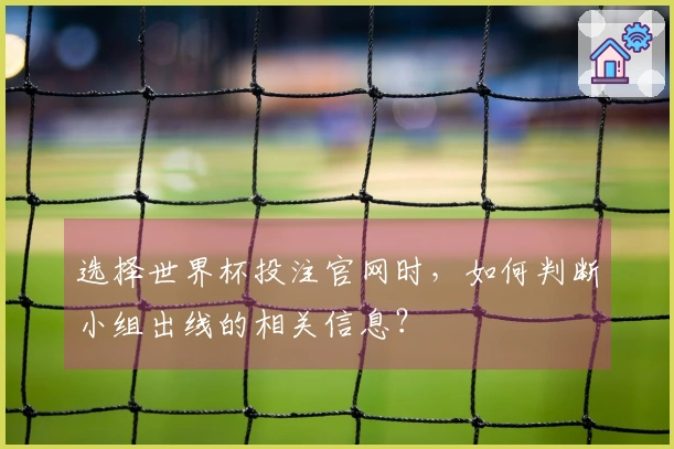 选择世界杯投注官网时，如何判断小组出线的相关信息？